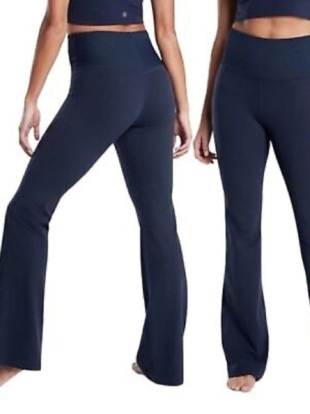 Athleta Dark Blue Studio Flare High Rise Pants